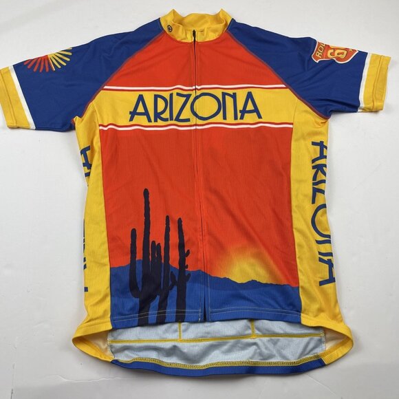 Canari Arizona Cycling Jersey Men’s L Full Zip Short Sleeve Bike Shirt Route 66 - Picture 2 of 11